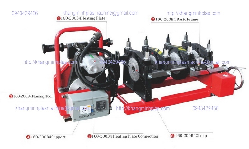 Máy hàn ống nhựa kiểu hàn đối đầu, hàn khớp nối, hàn điện trở