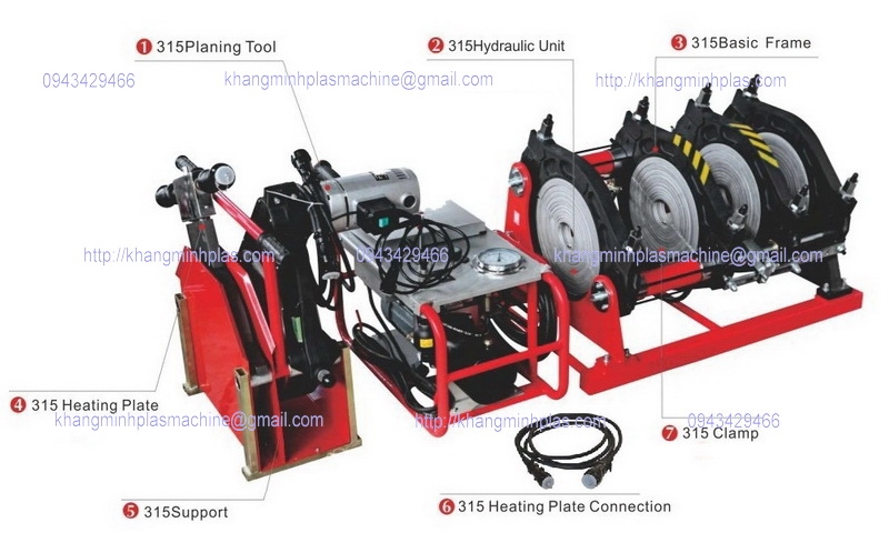 Máy hàn ống nhựa dùng thủy lực (160/200/250/315/355)