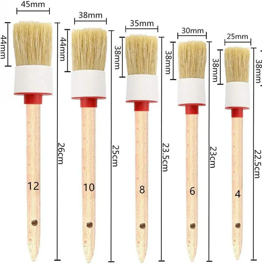 Bộ Chổi Cán Gỗ Lông Lợn Rừng