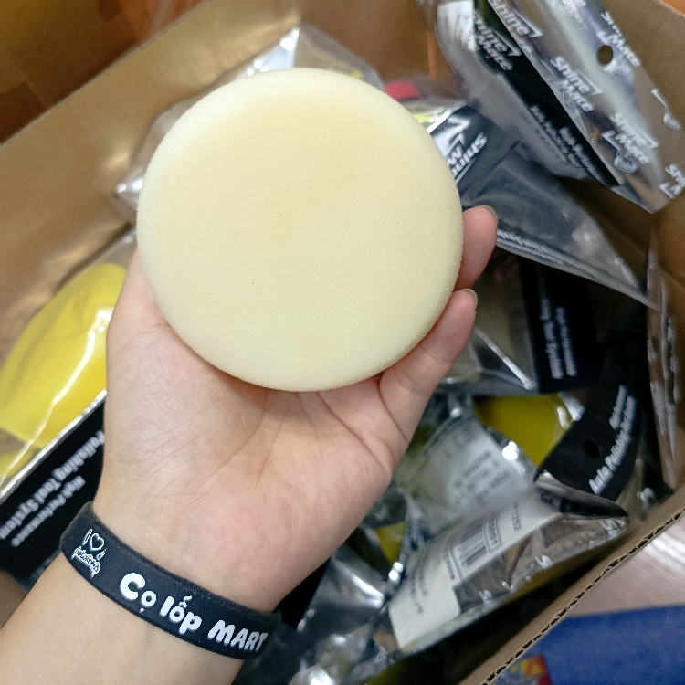 Phớt mút Shinemate 3inch mềm màu đen. màu trắng
