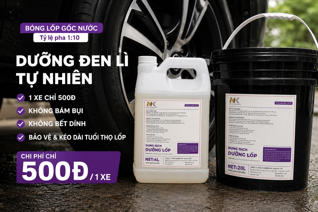 Dung Dịch Bóng Lốp, Dưỡng Lốp NK - Tỉ Lệ 1:5~10