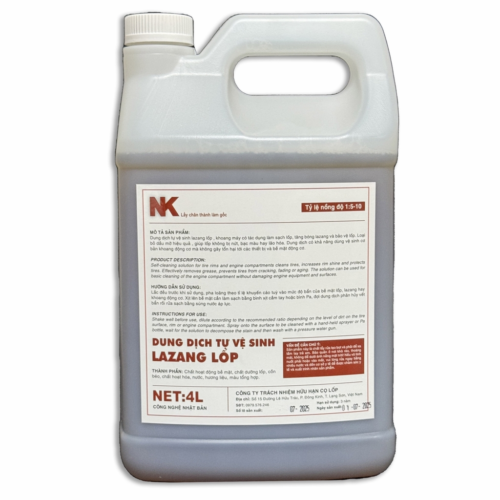 Dung Dịch Tự Vệ Sinh Lốp, Lazang & Khoang Máy NK KHÔNG CHÁY - Wheel & Tire Self Cleaner - Tỉ Lệ 1:10