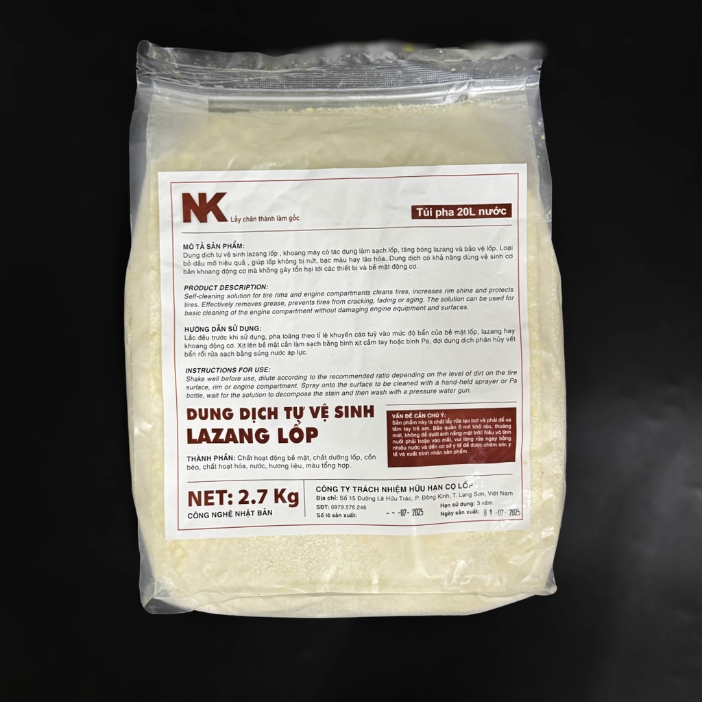 Bột Tự Vệ Sinh Lazang Lốp- Túi 2,7Kg