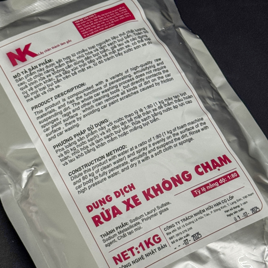 Bột Rửa Xe Không Chạm NK - Pha 80L Nước