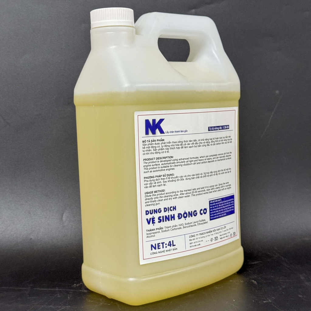 Dung Dịch Vệ Sinh Khoang Máy NK - Can 4L - Engine Cleaner - Tỉ Lệ 1:50