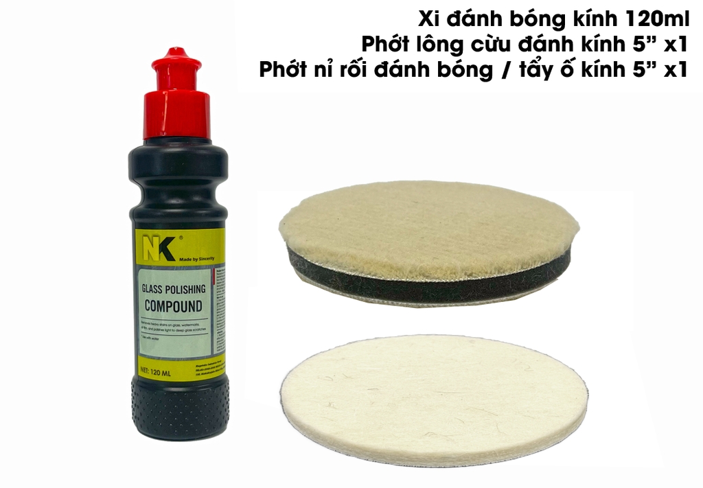 Combo Đánh Bóng Kính, Xóa Xước Kính NK