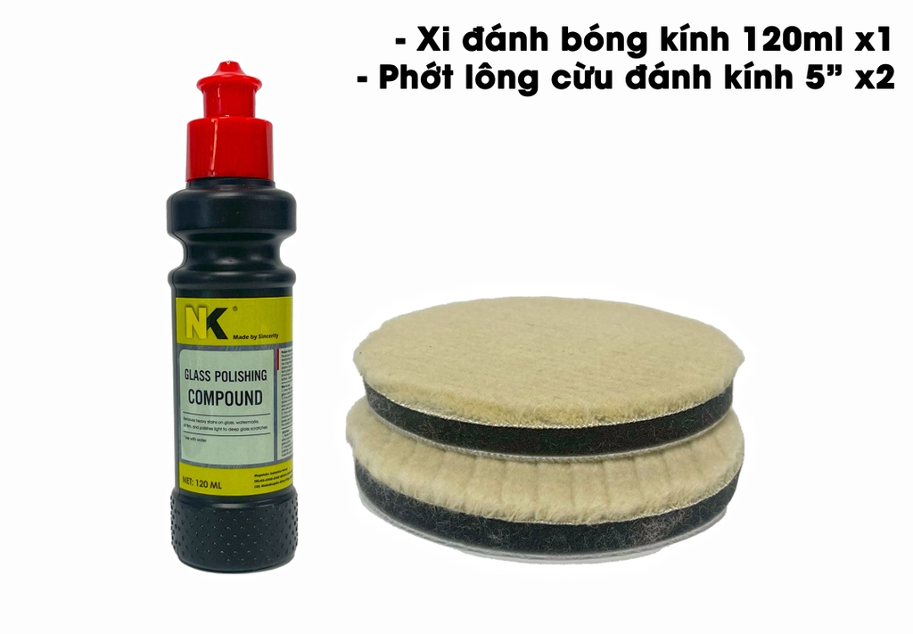 Combo Đánh Bóng Kính, Xóa Xước Kính NK