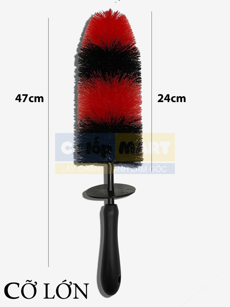 Chổi Vệ Sinh Lazang Sợi Nylon - Khoang Máy Đỏ Đen