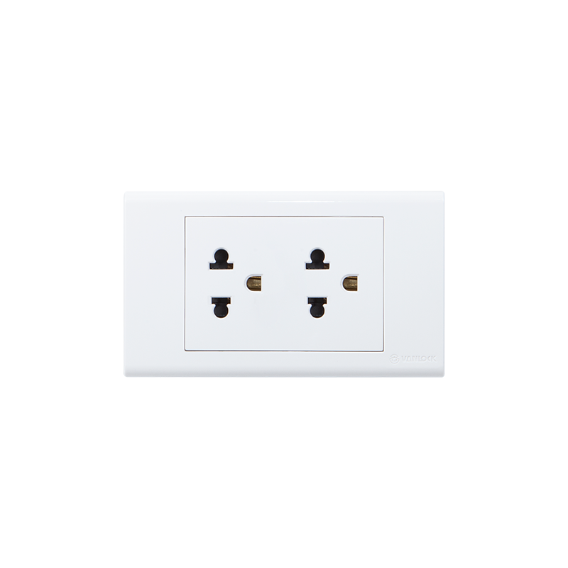 Ổ cắm đôi 3 chấu Sino S18UE2