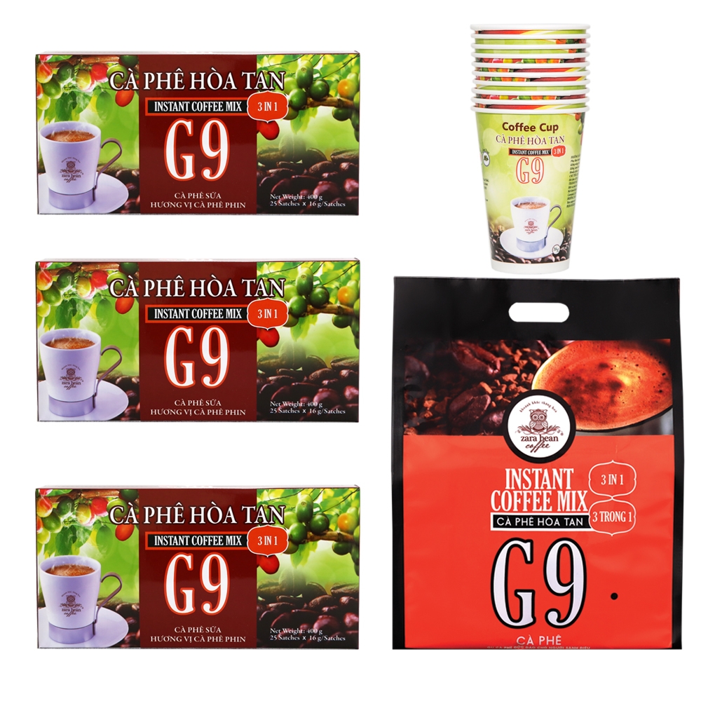 COMBO CÀ PHÊ HÒA TAN 3 IN 1 gồm: 03 hộp x 25 gói + 01 túi x 50 g Zara ...