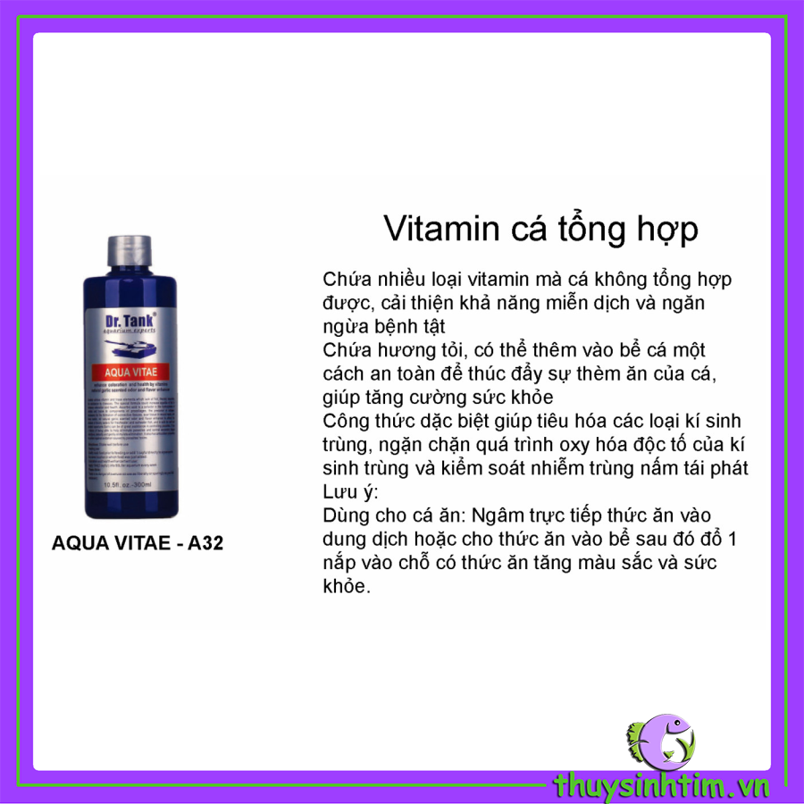 Dung Dịch Bổ Sung Vitamin Cho Cá AQUA VITAE - Dr. Tank