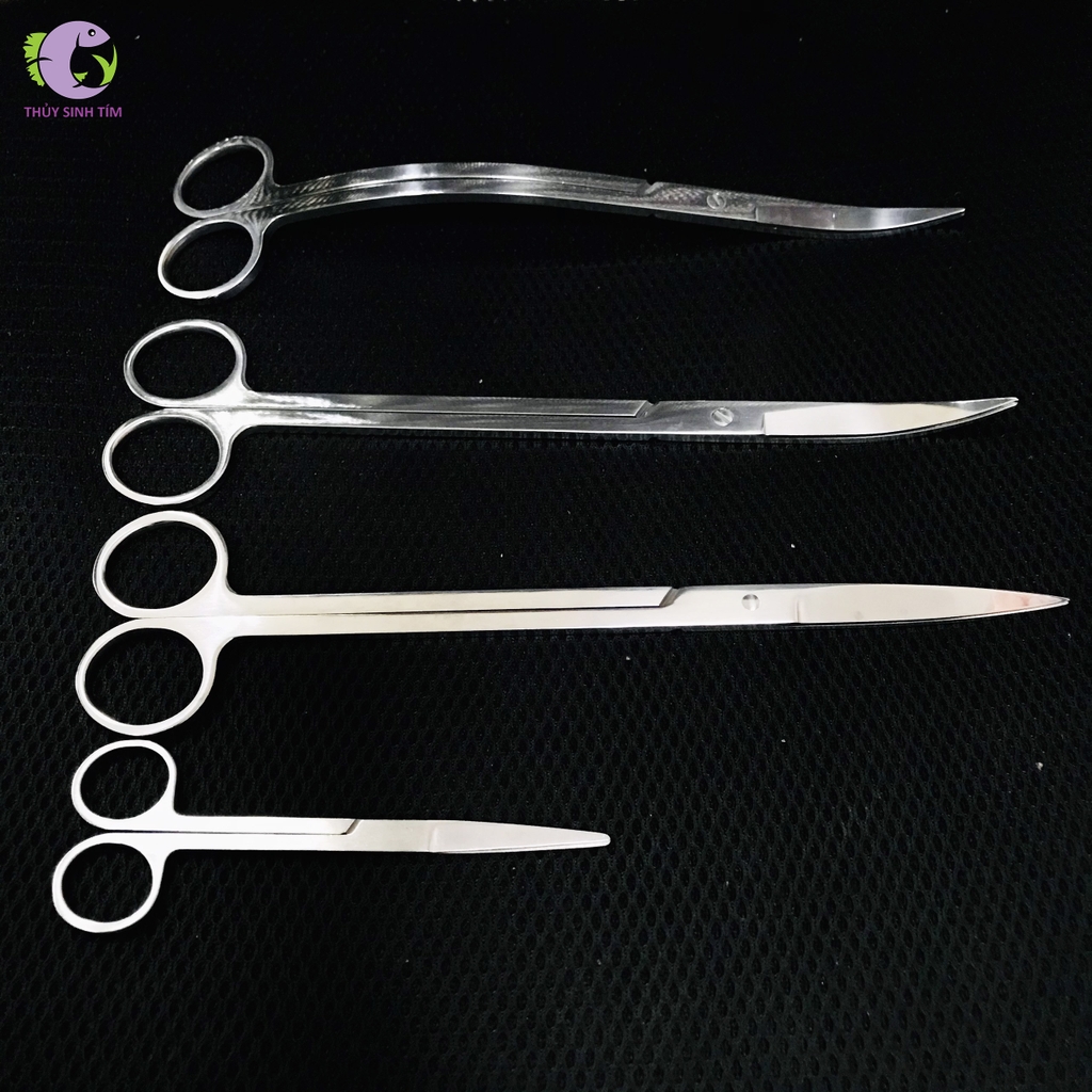 Kéo Inox Trắng Sóng 25cm | Thủy Sinh Tím