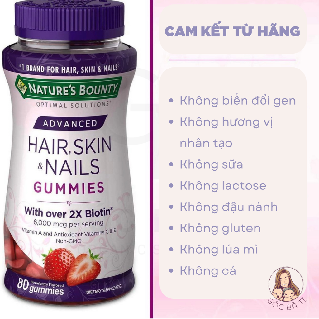 KẸO DẺO NATURE'S BOUNTY HAIR, SKIN & NAILS GUMMIES KẸO DẺO NATURE'S BOUNTY HAIR, SKIN & NAILS GUMMIES