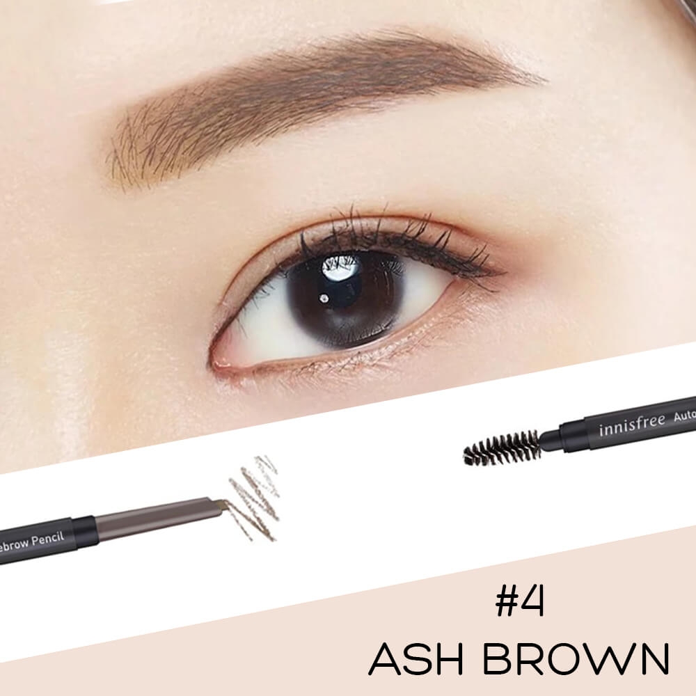 Chì Kẻ Mày Ngang Thế Hệ Mới Innisfree Auto Eyebrow Pencil - Ash Brown  Damask - Mỹ Phẩm Chính Hãng