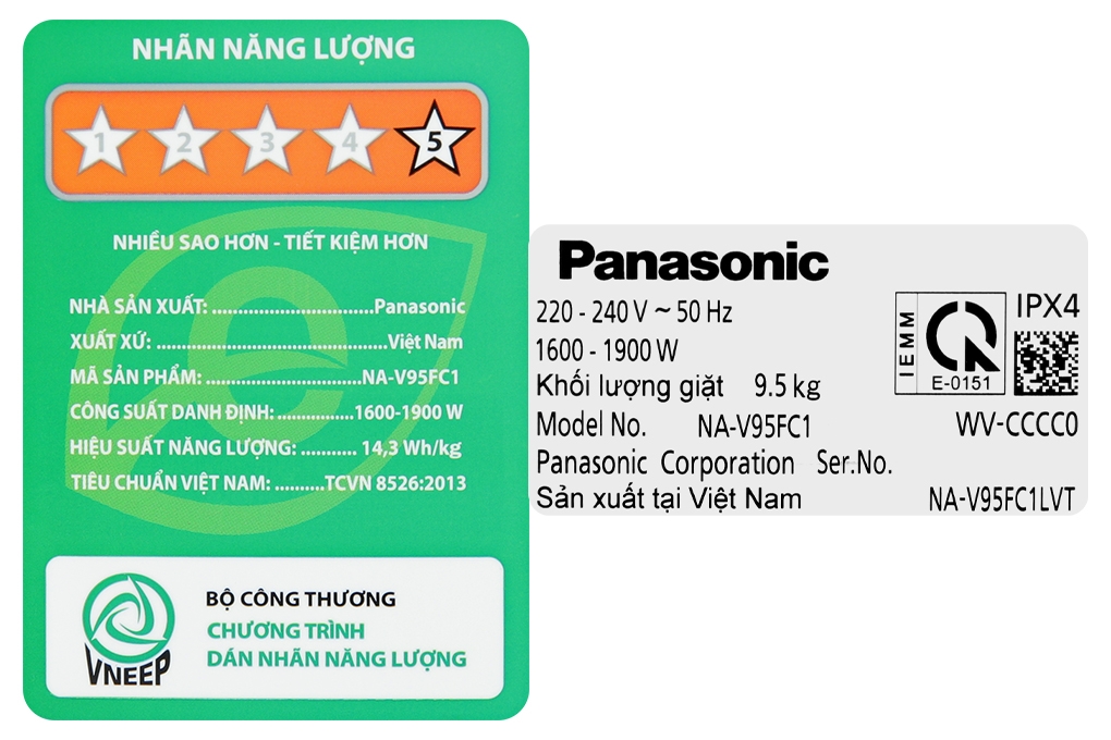 Panasonic Inverter 9.5 Kg NA-V95FC1LVT