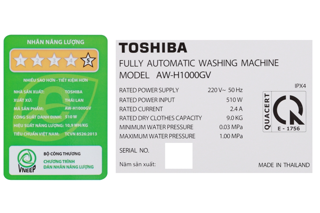 Toshiba 9 Kg AW-H1000GV SB