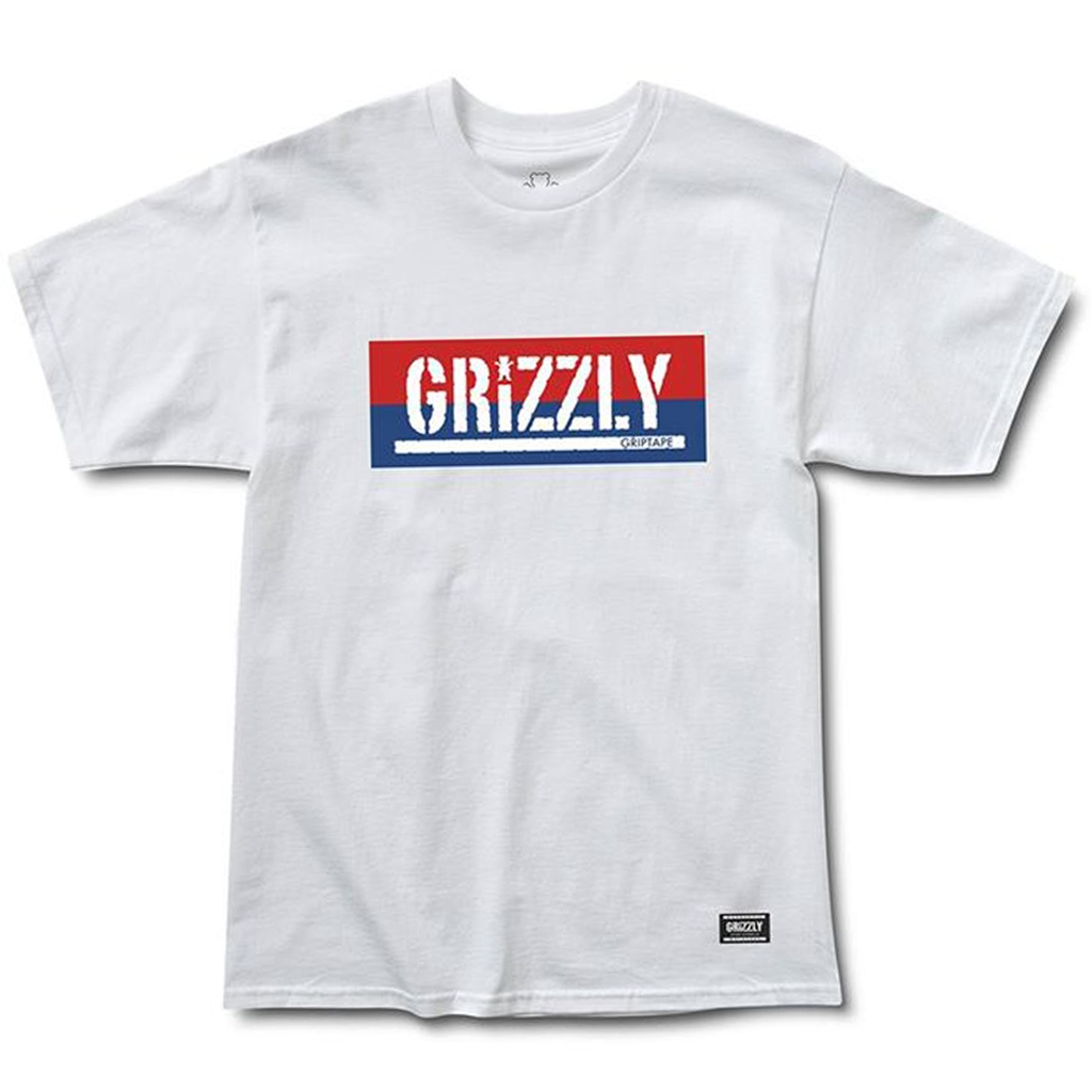 Grizzly SPLIT Stamp T-shirt WHITE XL
