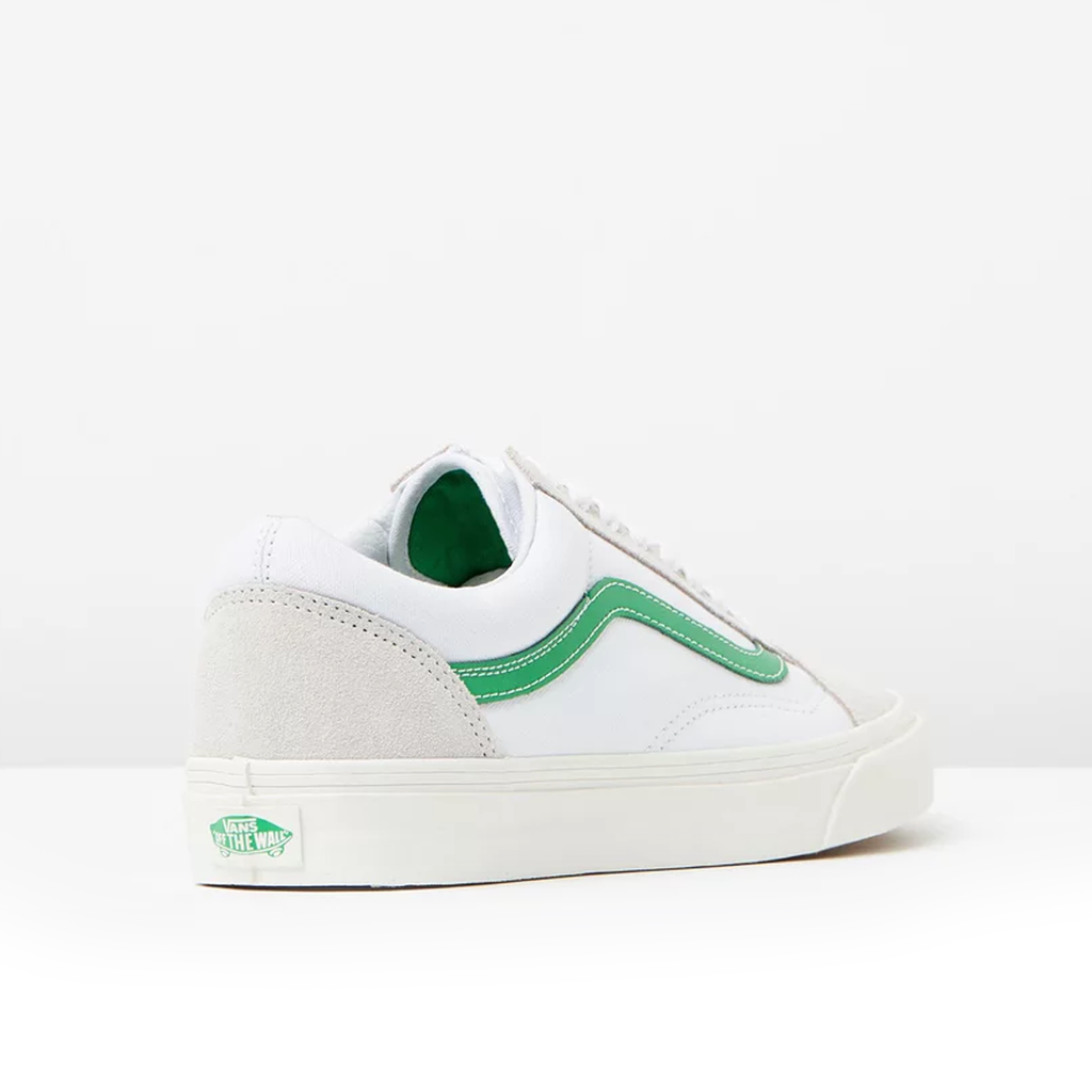 vans old skool vintage sport true white kelly green