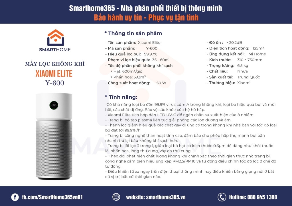 MÁY LỌC KHÔNG KHÍ XIAOMI ELITE