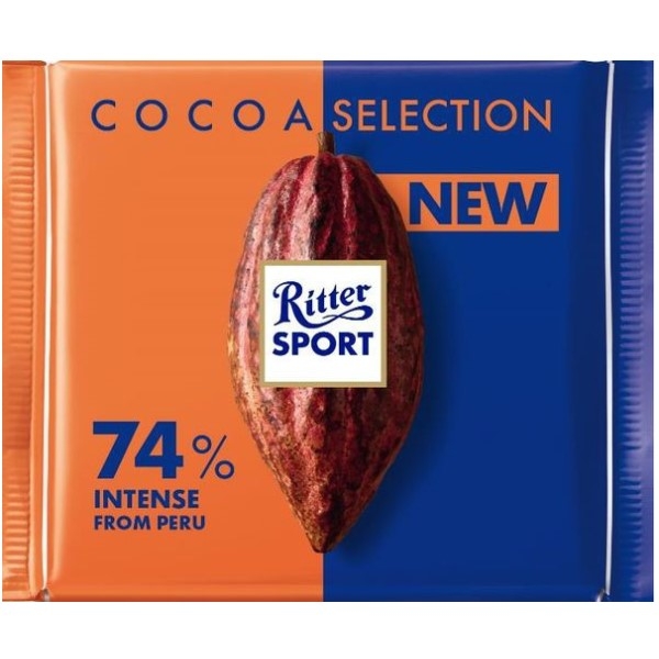 Chocolate Ritter Sport Cocoa Selection vị đắng 74% Cacao 100gr