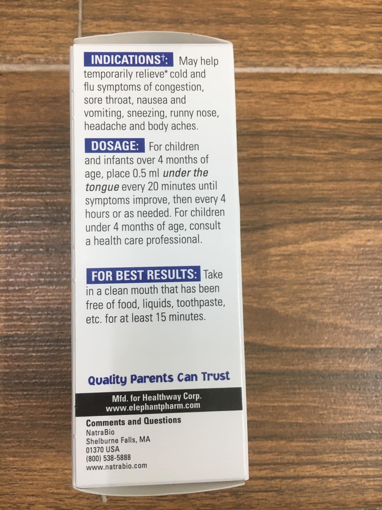 Children cold & flu relief natrabio/thuốc bổ trẻ em/sản phẩm thảo dược