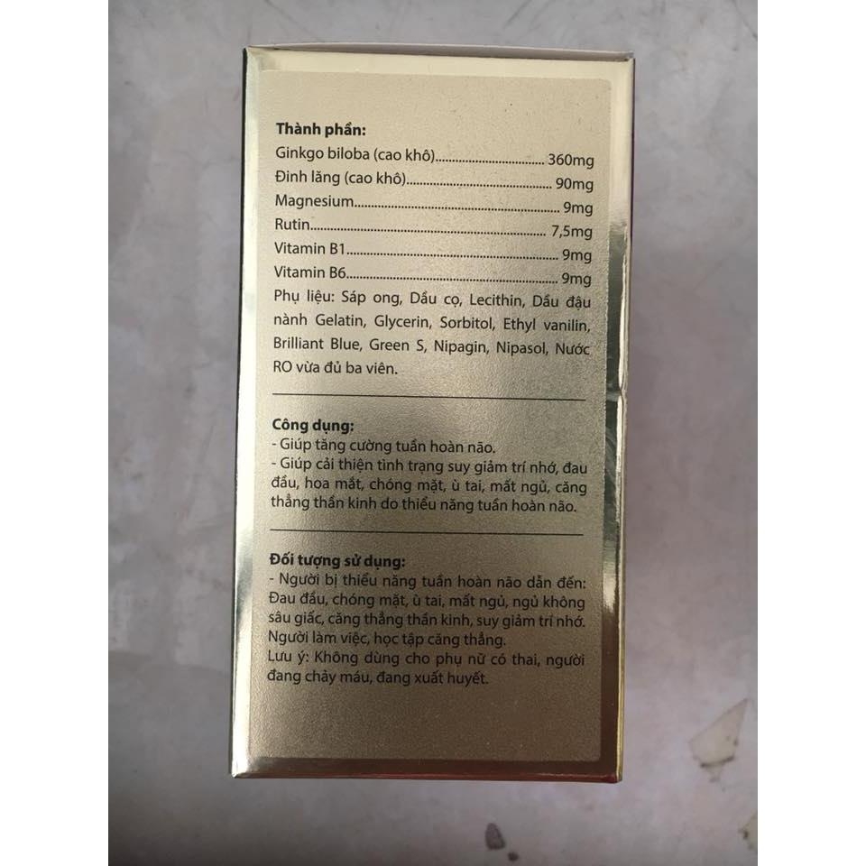 Ginkgo biloba 360mg Magnesium/ Tuần hoàn não An thần Gây ngủ/sản