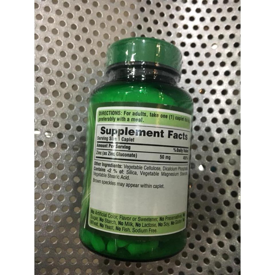Zinc Gluconate Puritan's Pride 50mg 250 Viên/ Thuốc bổ người lớn/ Sản