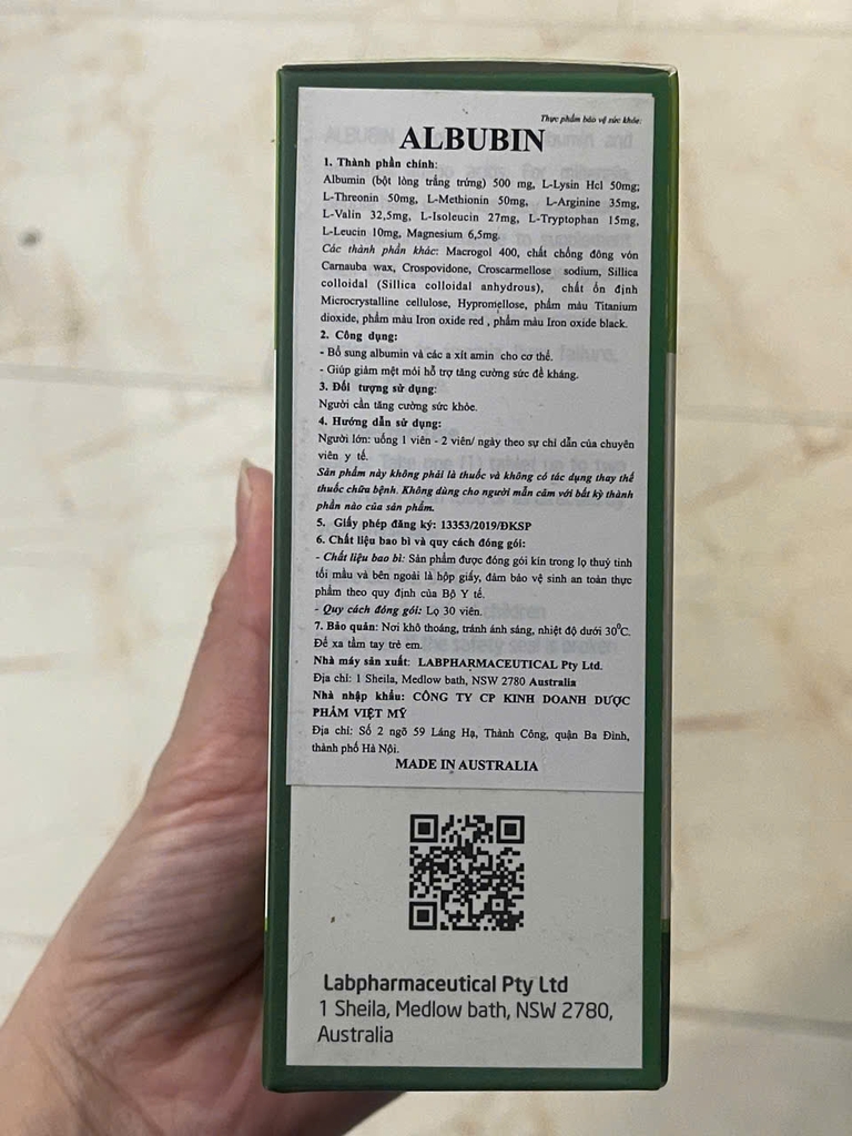Albubin Plus Gold 30 viên | nhathuocyentrang
