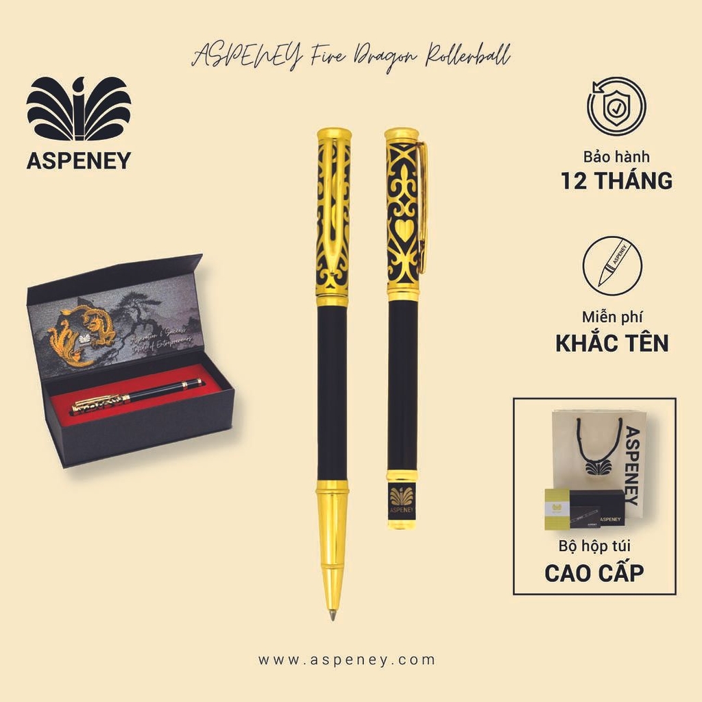 Bút dạ bi ASPENEY Fire Dragon Rollerball