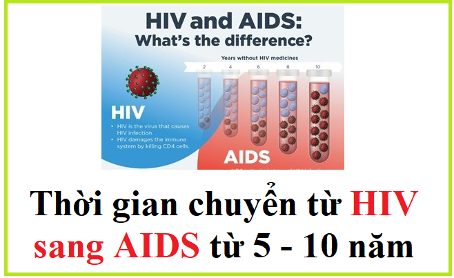 Thời gian chuyển từ HIV sang AIDS là bao lâu?