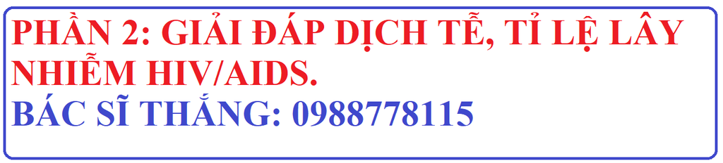 GIẢI ĐÁP 100 CÂU HỎI HAY VỀ HIV/AIDS [PHẦN 2] - DỊCH TỄ, TỈ LỆ LÂY NHIỄM HIV?