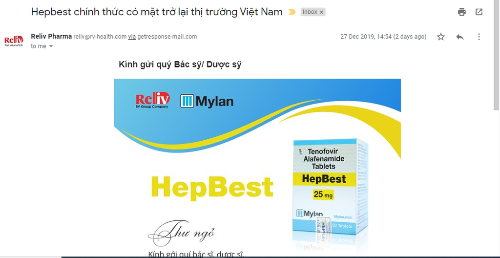 THUỐC HEPBEST 25mg có tem CHÍNH THỨC CÓ MẶT TRỞ LẠI VIỆT NAM
