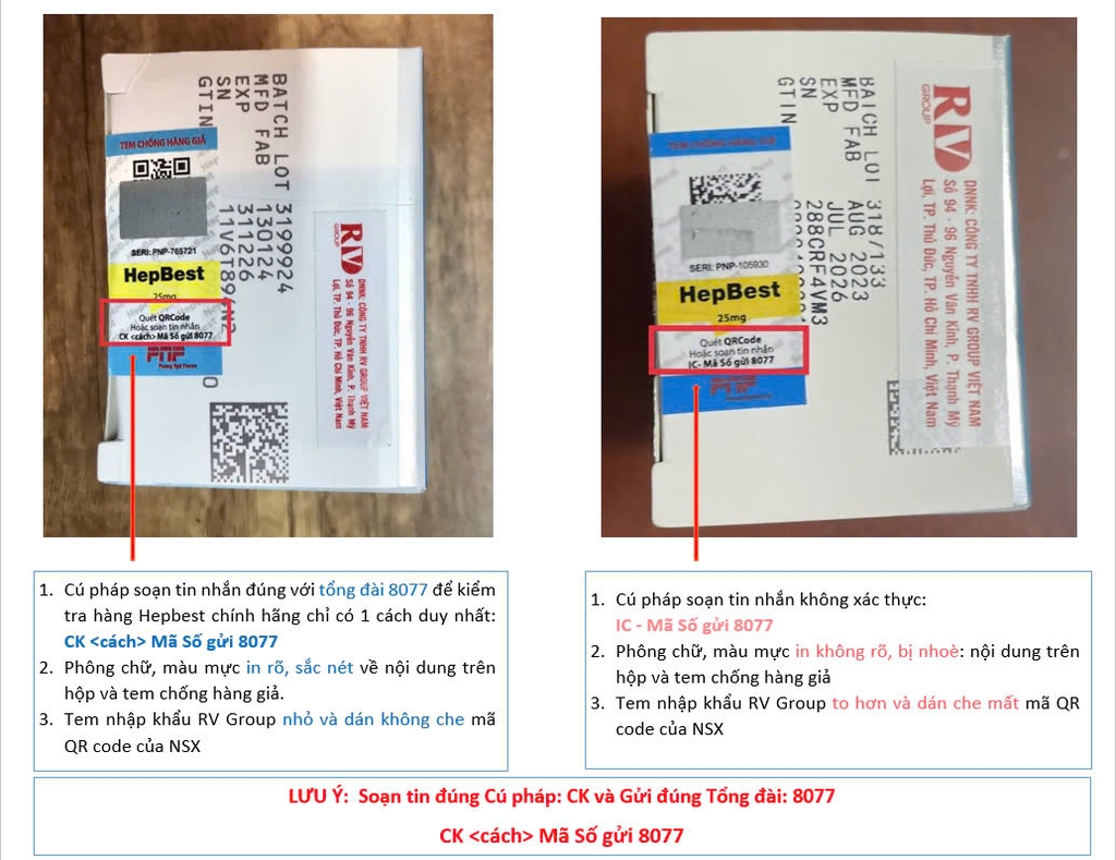 Cách phân biệt thuốc Hepbest có tem chính hãng thật và giả