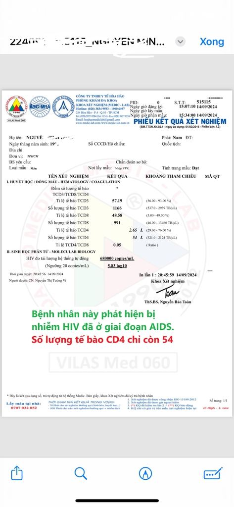 Làm gì khi phát hiện nhiễm HIV đã ở giai đoạn AIDS