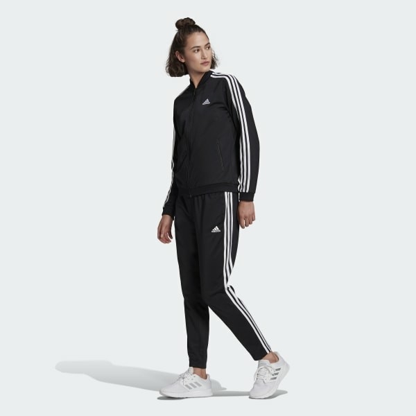 Bộ Adidas Nữ Chính Hãng - Essentials 3-Stripes Track Suit - Đen | JapanSport GM5534