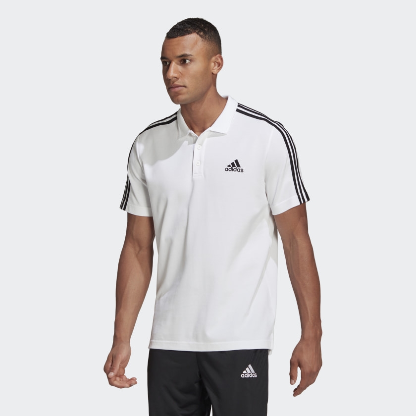 Áo Polo Adidas Chính hãng - Essentials Piqué Embroidered Small Logo 3  AEROREADY - Trắng | JapanSport GK9138