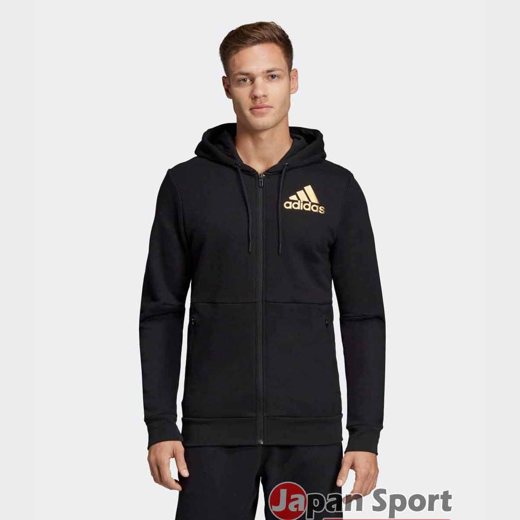 Áo Khoác Adidas Chính Hãng - Sport ID Full-Zip Hoodie - Black/Gold | JapanSport - EB7595