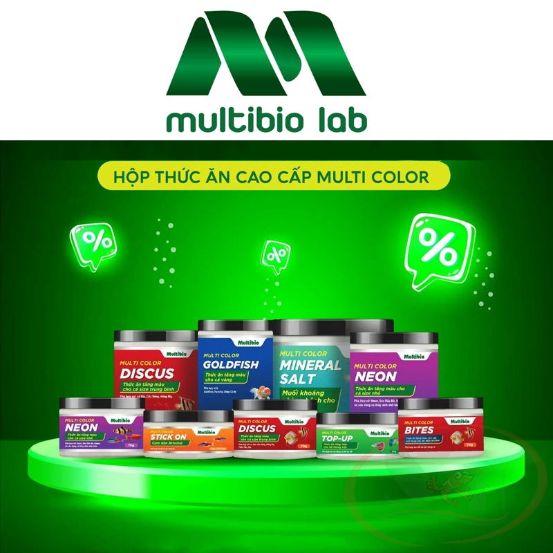 Thức ăn cá Multi Color Bites dạng sâu đỏ kích màu cá - Shrimp Home
