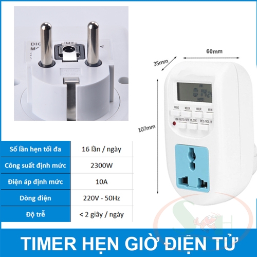 Timer hẹn giờ điện tử Digital AL06 ổ cắm tắt mở tự động Shrimp Home