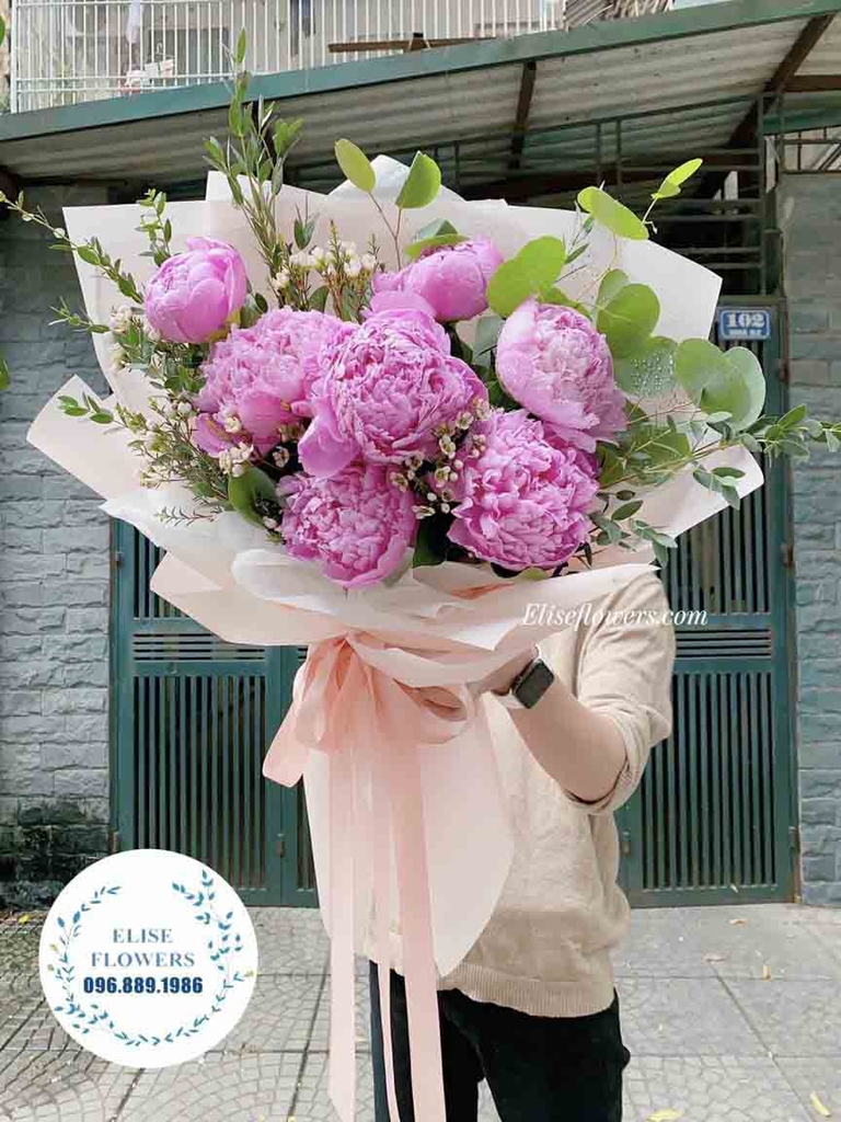 BÓ HOA ĐẸP Ở HÀ NỘI | Bó hoa mẫu đơn tặng mẹ yêu | Hoa tươi Hà Nội