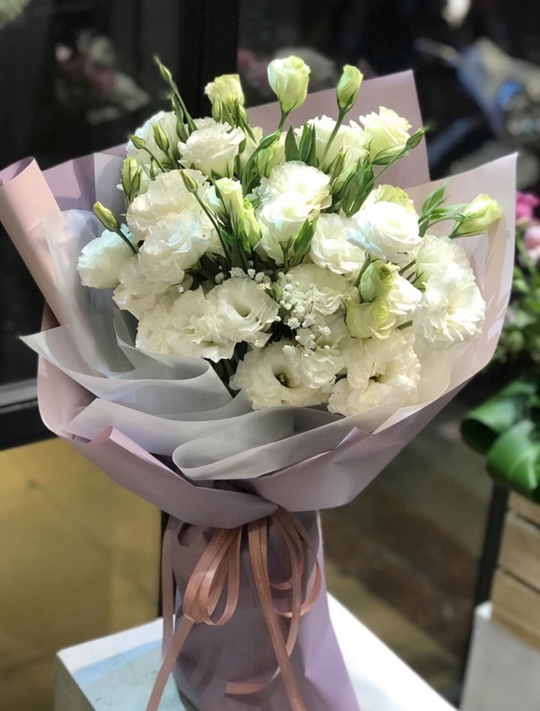 Bó hoa lan cát tường trắng - bó hoa cát tường đẹp - eliseflowers