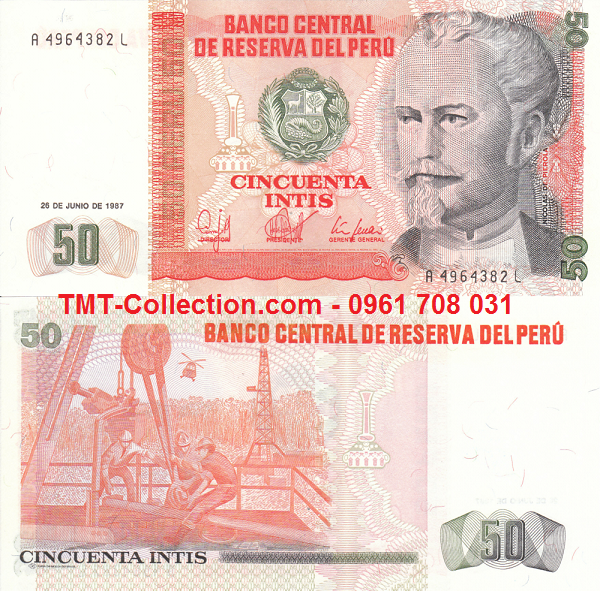 Tiền Peru 50 Intis 1987 UNC (tờ)
