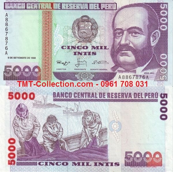 Peru 5000 Intis 1988 UNC (tờ)