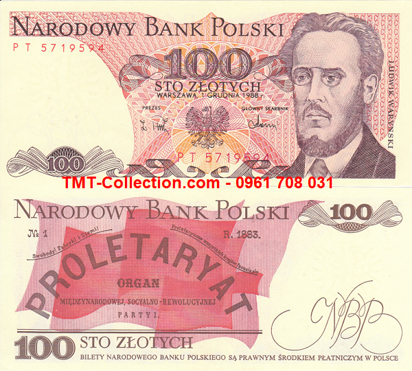 Poland - Ba Lan 100 Zlotych 1988 UNC