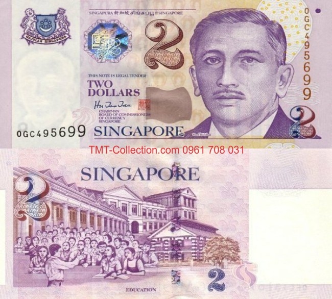 Singapore 2 Dollar 1999 UNC