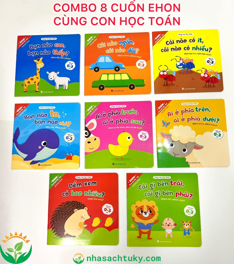 Bộ 8 cuốn ehon toán học nhasachtuky Bộ 8 Cuốn Ehon Toán Học Nhasachtuky