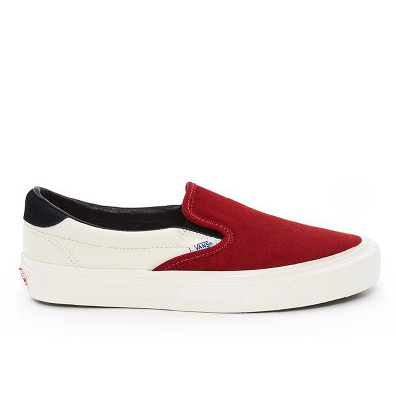 vans red dahlia slip on