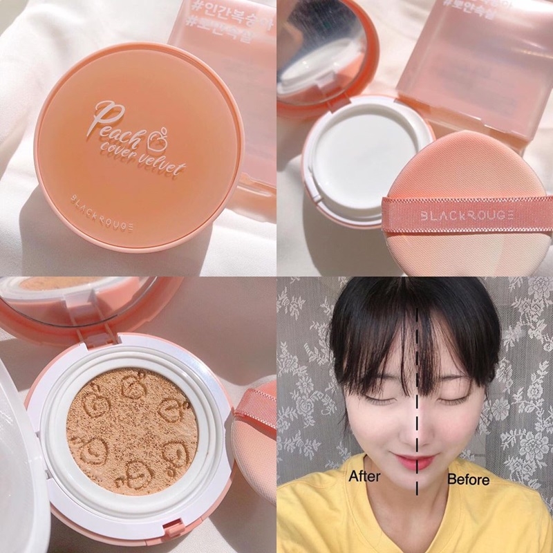 PHẤN NƯỚC BLACK ROUGE PEACH COVER VELVET CUSHION CP01 (MÀU SÁNG)