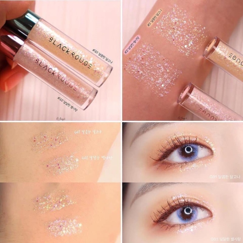 GEL NHŨ MẮT BLACK ROUGE PEARL VELY I GLITTER G02