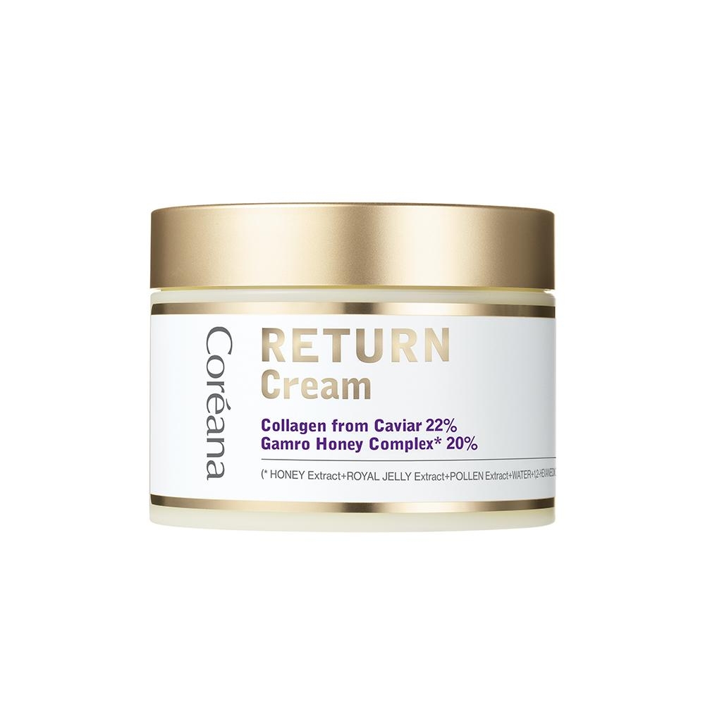 Kem phục hồi da chứa trứng cá muối dưỡng ẩm chống lão hóa cho mặt mắt và vùng cổ Coreana Return Cream 100ml